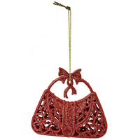 Zawieszka brokatowa TOREBKA 124143 czerwony 8,5cm