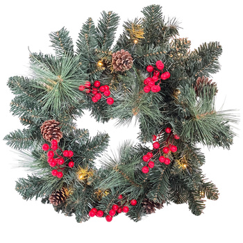 Wianek świąteczny LED 27370 OWOCE 50cm