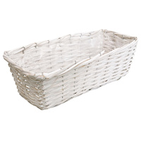 Osłonka wiklinowa 27407 PROSTOKĄT biały 12,5x37cm