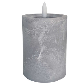 Świeca LED beton owal 43/23/NWH szary 10x7,5cm