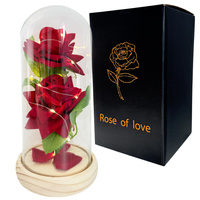 Wieczna RÓŻA led 26699 podwójna czerwony 21,5cm