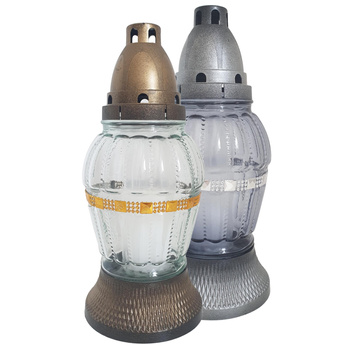 Znicz K-7460 CYRKONIA biały/grafitowy (8szt)