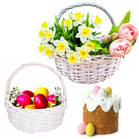 Kosz wiklinowy CR19102/WH-1 biały 27x25cm