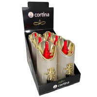 Świeca LED z krzyżem 1/23/SLC red 6szt 15cm