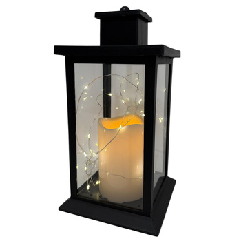 Latarnia plastikowa LED 26565 DRUCIKI czarny 28cm