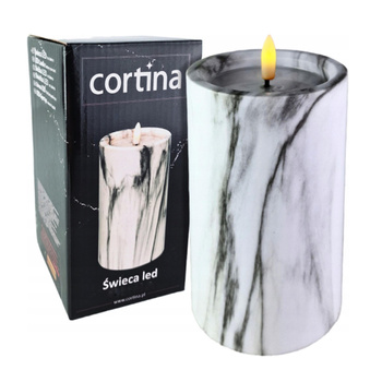 Świeca LED marmurkowa szary 2/23/NWH 12,5x7,5cm
