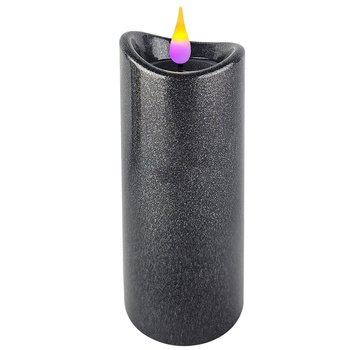 Świeca LED różowy płomień 1/24/WAX czarny 12x5cm