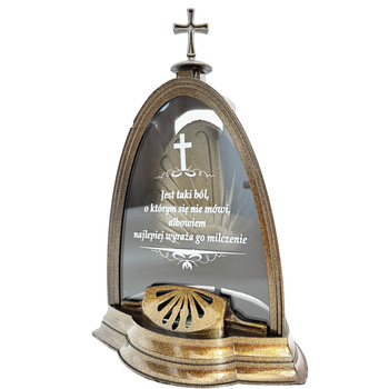 Znicz K-9563 KOPUŁA z dedykacją złoty (4szt)