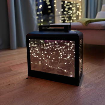 Latarnia plastikowa LED 27213 DRUCIKI czarny 35cm