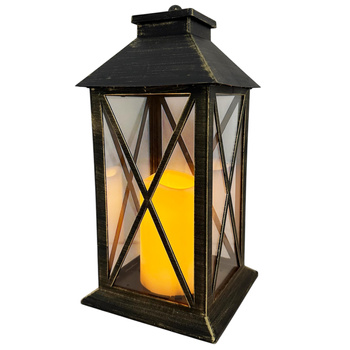 Latarnia plastikowa LED 26563 ŚWIECA czarny 29cm