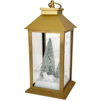 Latarnia plastikowa LED 27210 CHOINKI złoty 29cm